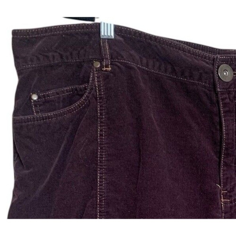 Plus Size Corduroy Skirt Brown Size 26W Knee-Length Cotton Pockets Zip Belt Loop - Picture 5 of 11